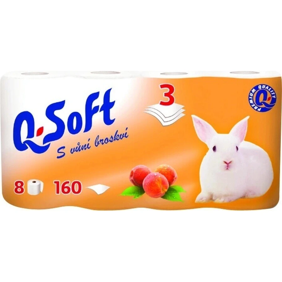 Q SOFT 3-слойная туалетная бумага 1×8 шт, аромат персика: цены и характеристики