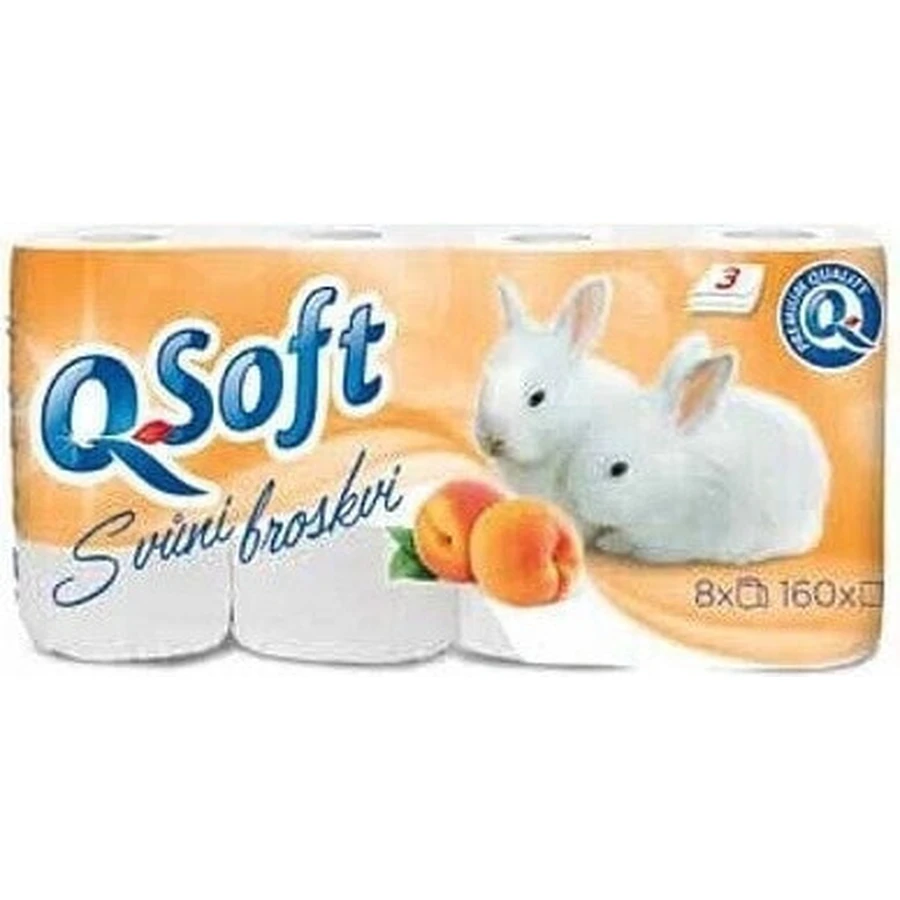 Q SOFT 3-слойная туалетная бумага 1×8 шт, аромат персика: цены и характеристики