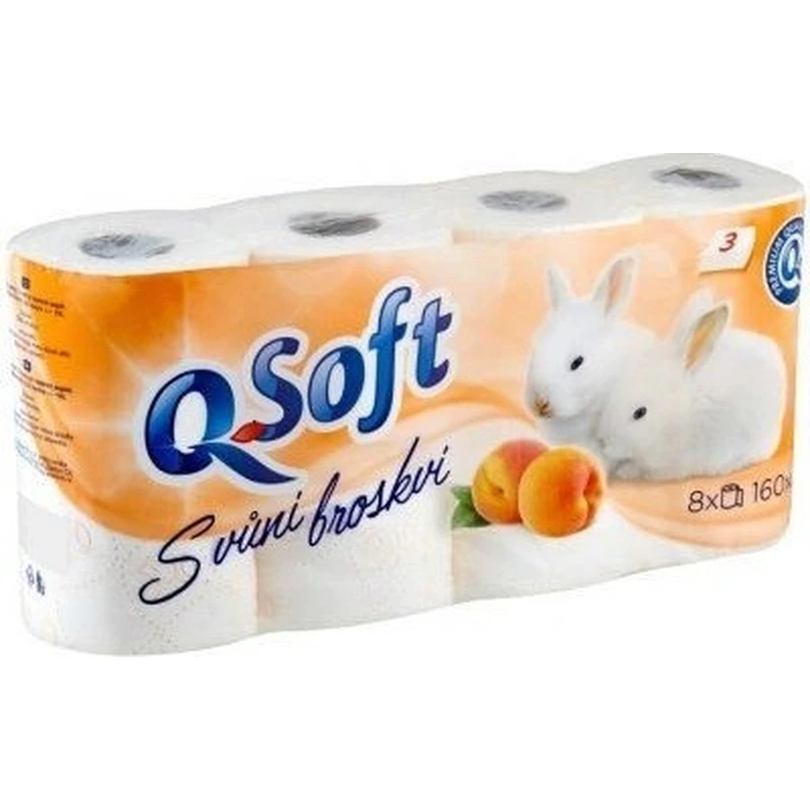 Q SOFT 3-слойная туалетная бумага 1×8 шт, аромат персика: цены и характеристики