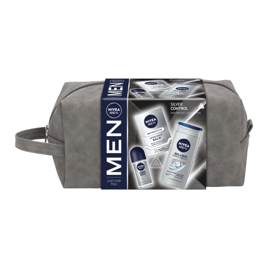 Набір Nivea Men Silver Control, Бальзам після гоління, антибактеріальний, 100 мл + антиперспірант-ролик, 48 годин, 50 мл + гель-душ 3в1 для обличчя, тіла та волосся, 250 мл: ціни та характеристики
