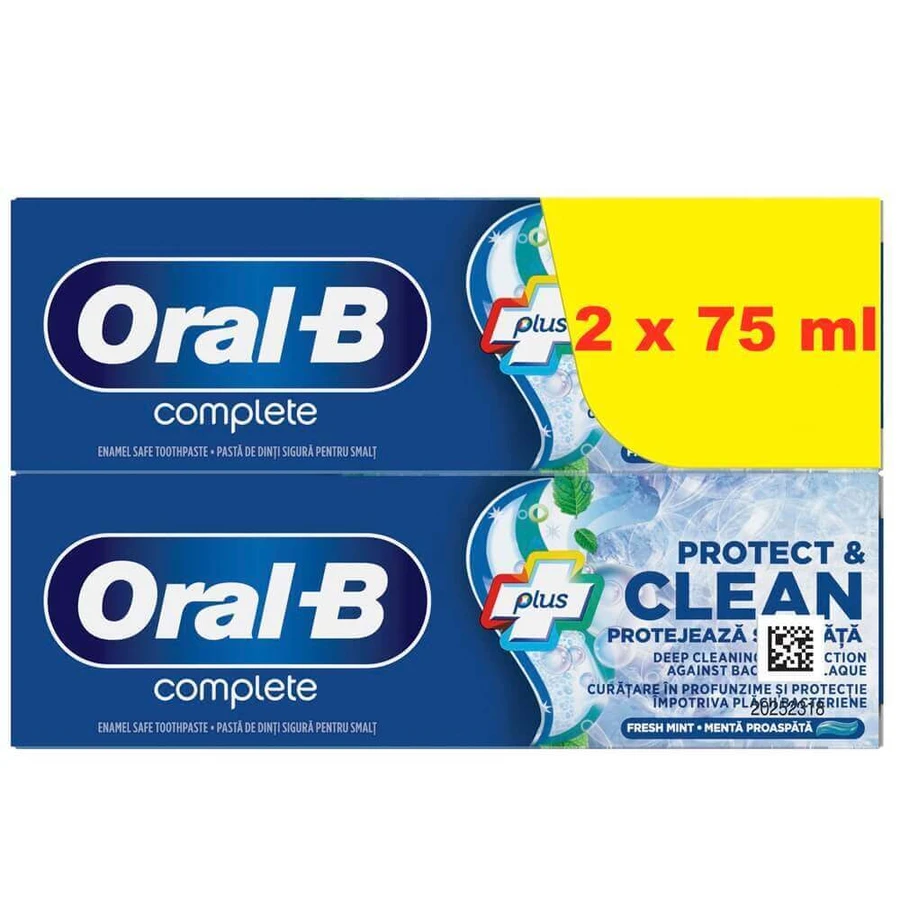 Зубна паста Oral-B Complete Protect&Clean Complete, 2 x 75 мл, Oral-B: ціни та характеристики