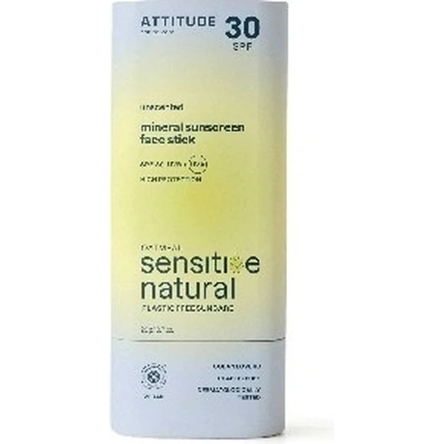ATTITUDE 100% минеральный защитный стик для лица и губ ATTITUDE SPF 30 для чувствительной и атопичной кожи 1×20 г, стик для лица и губ: цены и характеристики