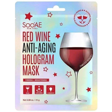 RED WINE ANTI-AGING HOLOGRAM MASK 1×1 шт, антивікова маска: ціни та характеристики