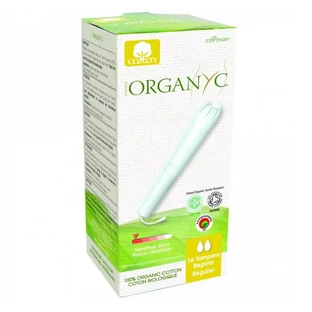 Органические ватные диски с аппликатором Regular, 16 штук, Organyc