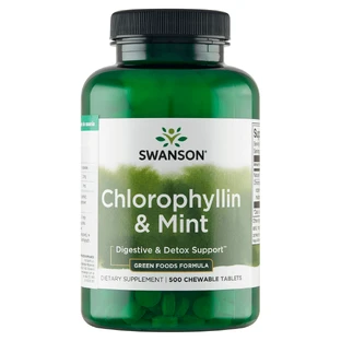 Swanson Chlorophyllin & Mint, Хлорофилл с мит, 500 таблеток для употребления