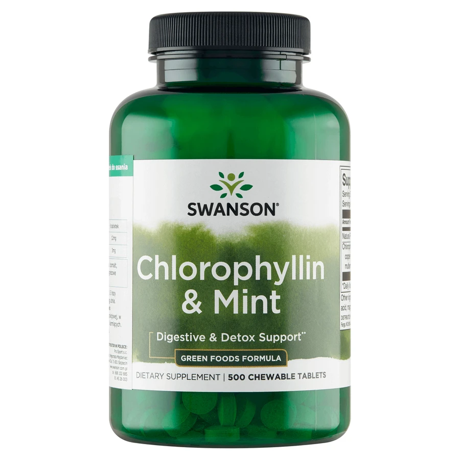 Swanson Chlorophyllin & Mint, Хлорофилл с мит, 500 таблеток для употребления: цены и характеристики
