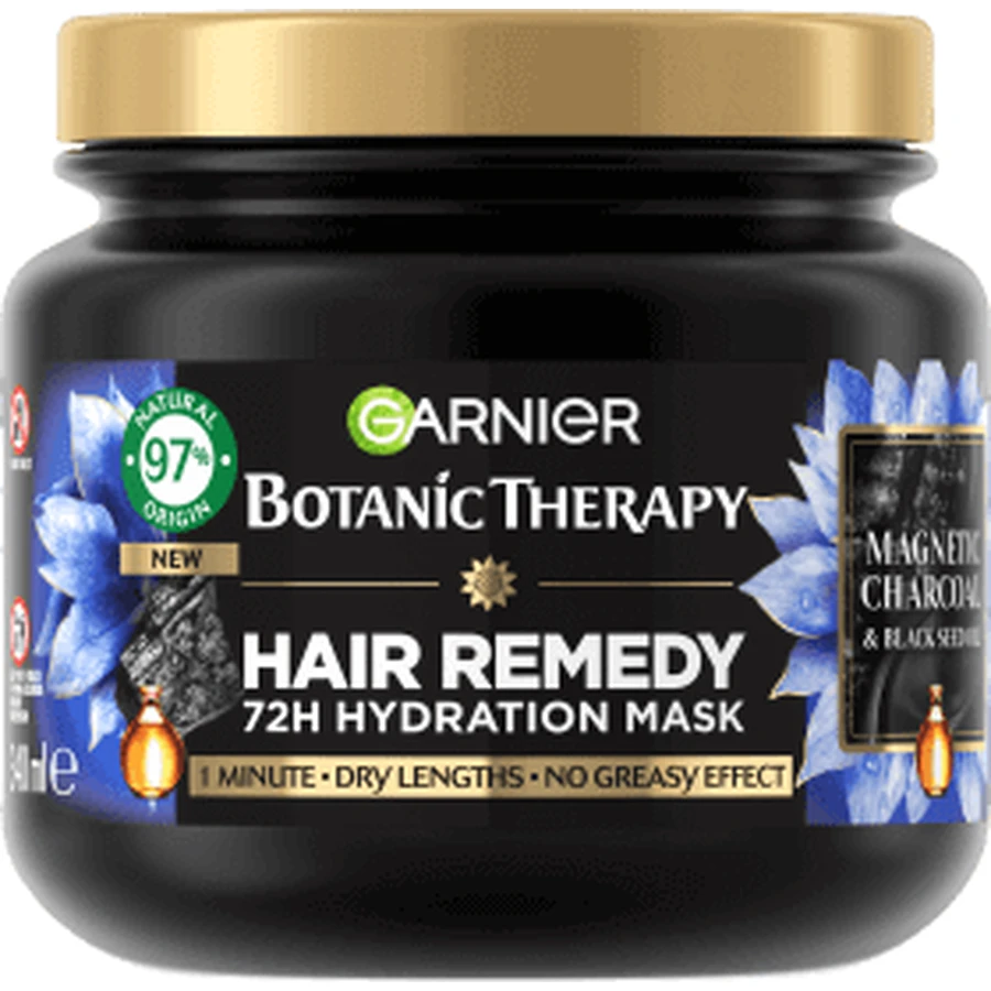 Зволожуюча маска Garnier Botanic Therapy Магнітне вугілля та олія чорного насіння, 340 мл: ціни та характеристики