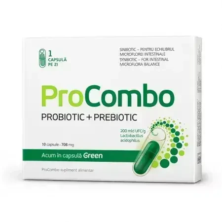 ПроКомбо пробіотик + пребіотик Vitaslim ProCombo для балансу кишкової флори, 10 капсул: ціни та характеристики