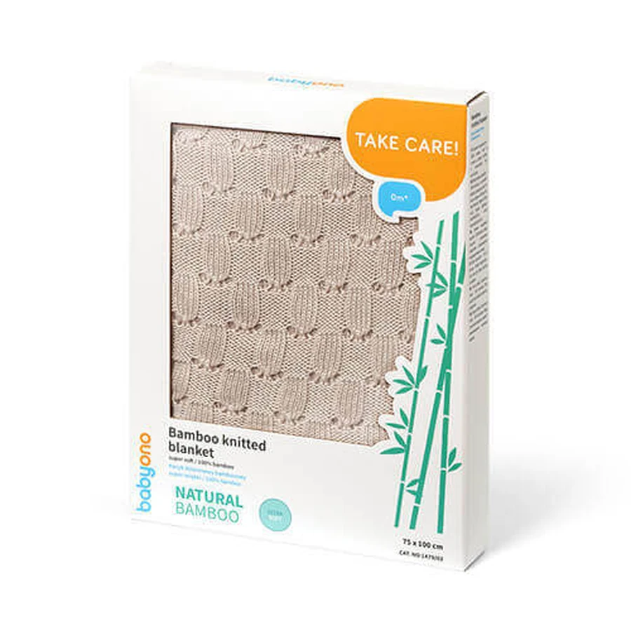 BabyOno Natural Bamboo, вязаное одеяло, бамбук, бежевый, 75 см x 100 см: цены и характеристики