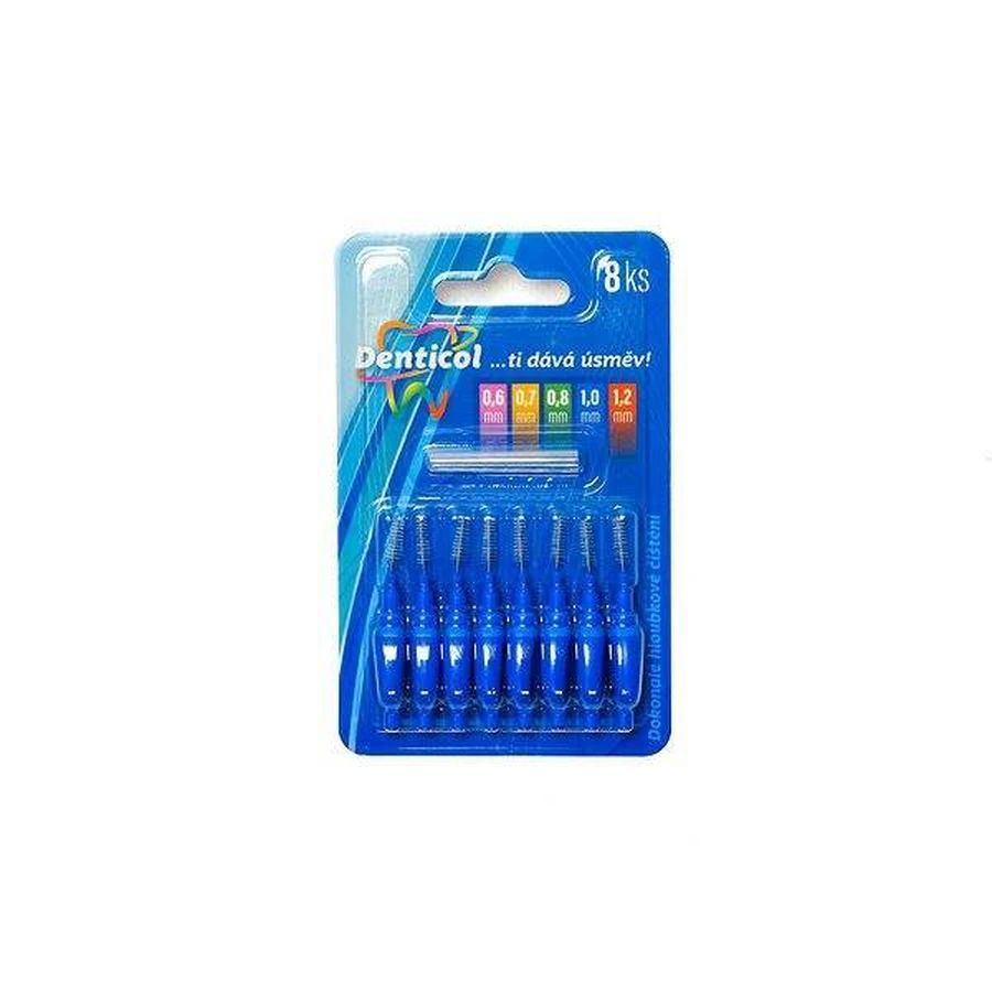 Дентикол размер 1 мм, межзубная зубная щетка с плоской ручкой 1×8 шт, межзубная зубная щетка: цены и характеристики