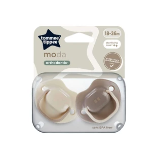 Ортодонтические пустышки Moda, 18-36 месяцев, 2 штуки, бежевый, Tommee Tippee