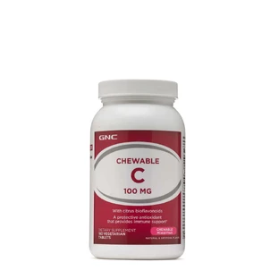 Gnc Chewable C 100 Mg, жувальний вітамін С для дітей, з біофлавоноїдами, ацеролою та абрикосом і абрикосовим порошком, 180 Tb