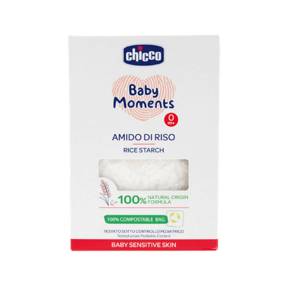 Дерматологический рисовый крахмал для ванны Baby Moments Sensitive, 250 грамм, +0 месяцев, Chicco: цены и характеристики