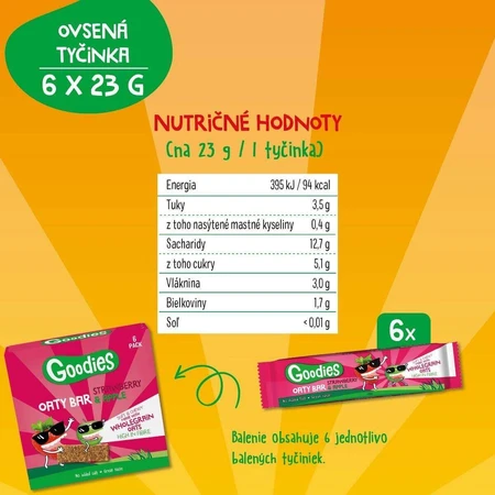 Овсяные батончики Goodies Клубника и яблоко 6 x 23 г: цены и характеристики