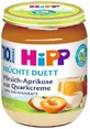 HiPP BIO Фруктовый дуэт Персик-огурец со сливочным сыром 160 г