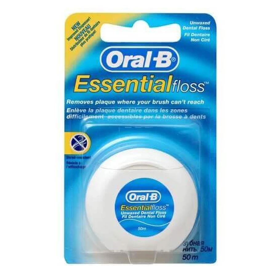 Зубная нить Essential Floss, 50 м, Oral-B: цены и характеристики