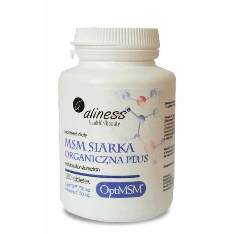 MSM Органічна сірка OptiMSM PLUS 180 таблеток Aliness: ціни та характеристики
