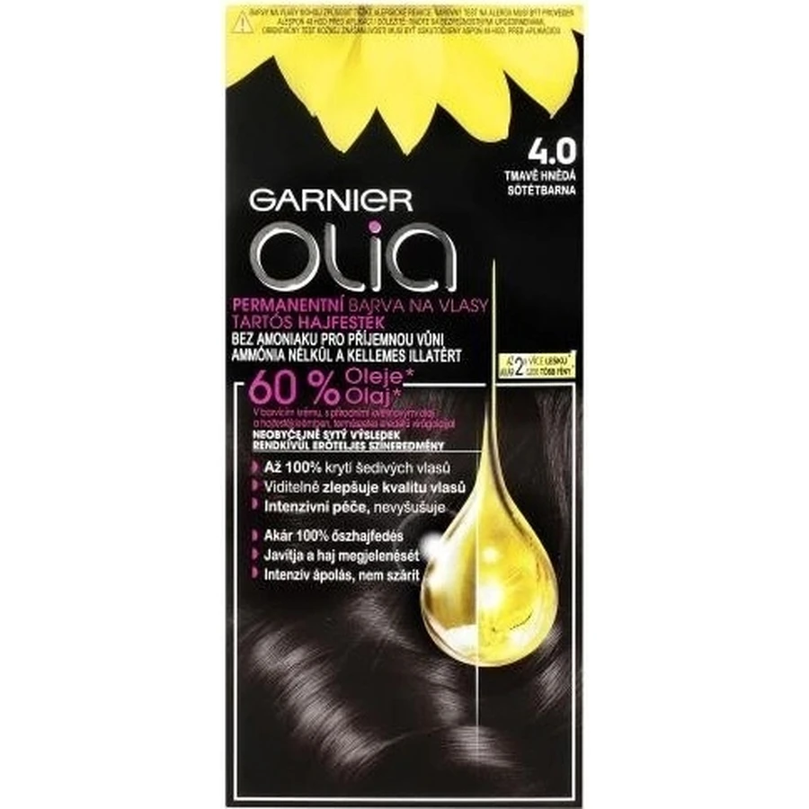 Garnier Olia перманентный цвет волос 4.0 темно-коричневый 1×1 набор, перманентный цвет волос: цены и характеристики