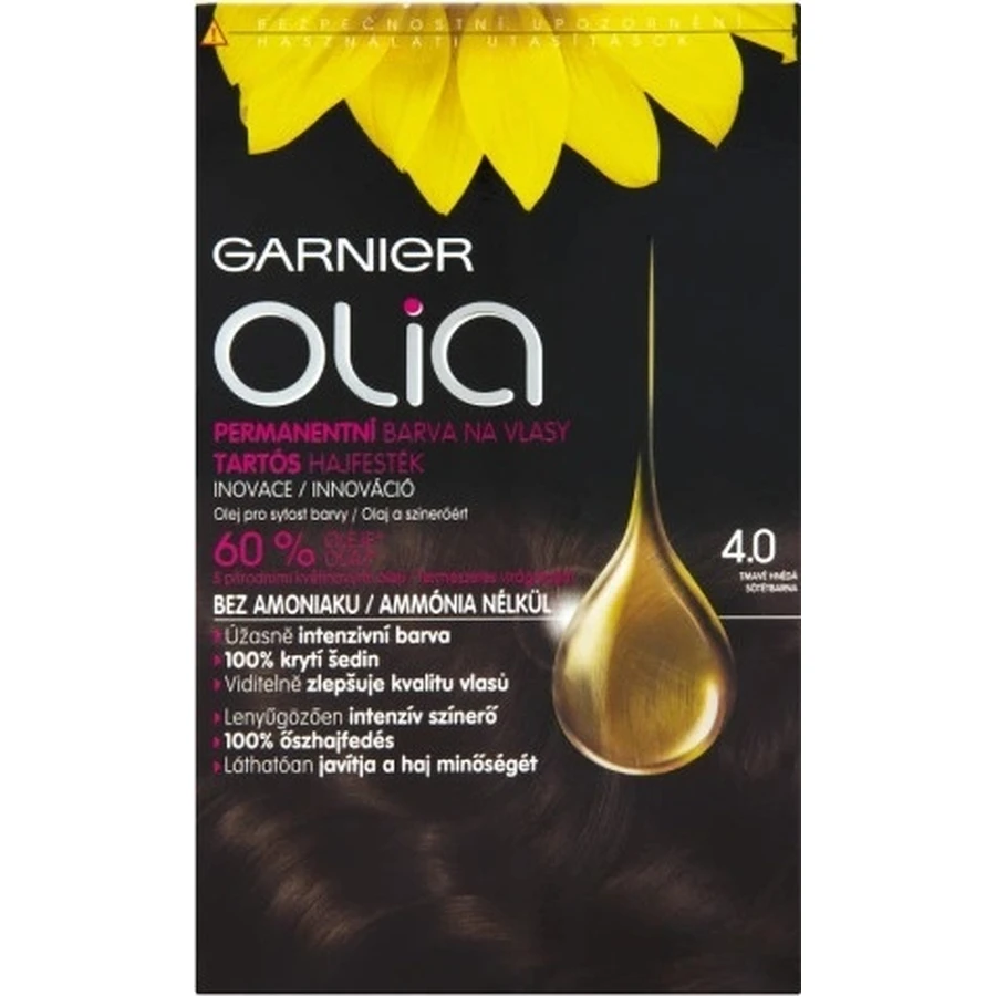 Garnier Olia перманентный цвет волос 4.0 темно-коричневый 1×1 набор, перманентный цвет волос: цены и характеристики