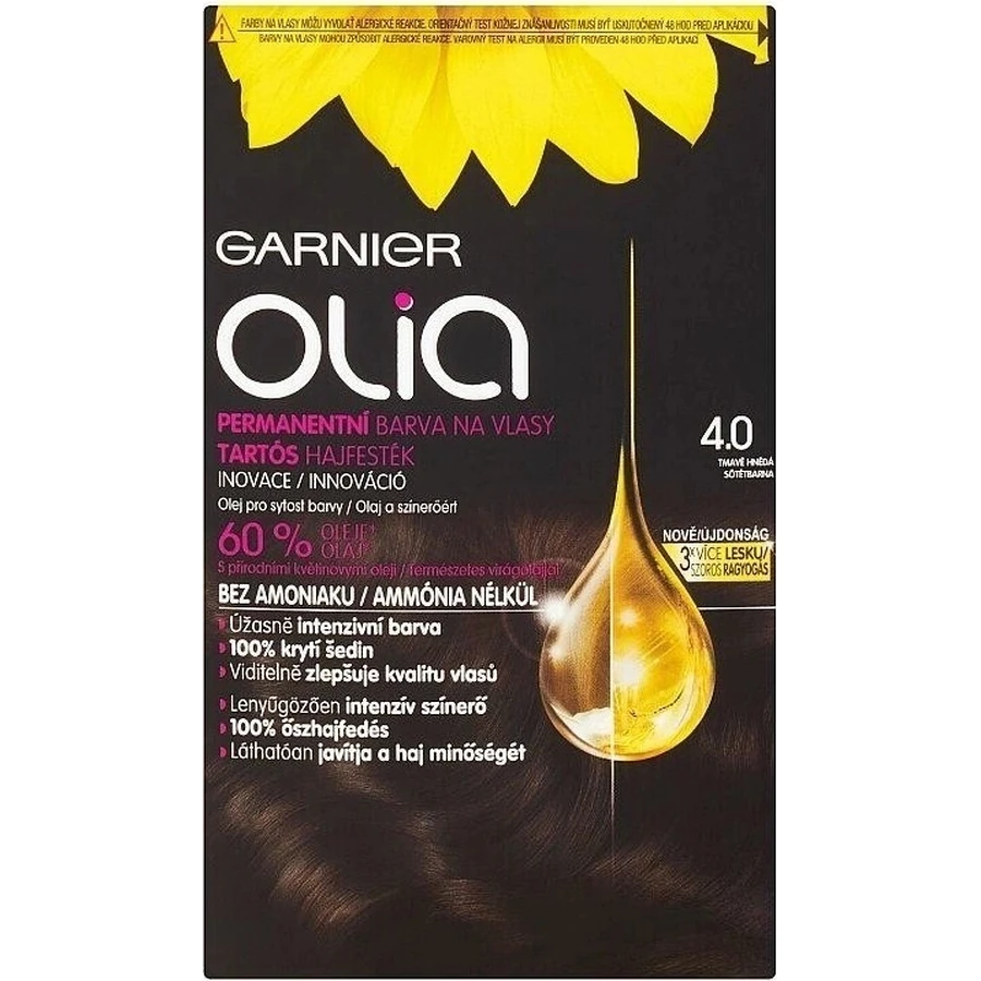 Garnier Olia перманентный цвет волос 4.0 темно-коричневый 1×1 набор, перманентный цвет волос: цены и характеристики