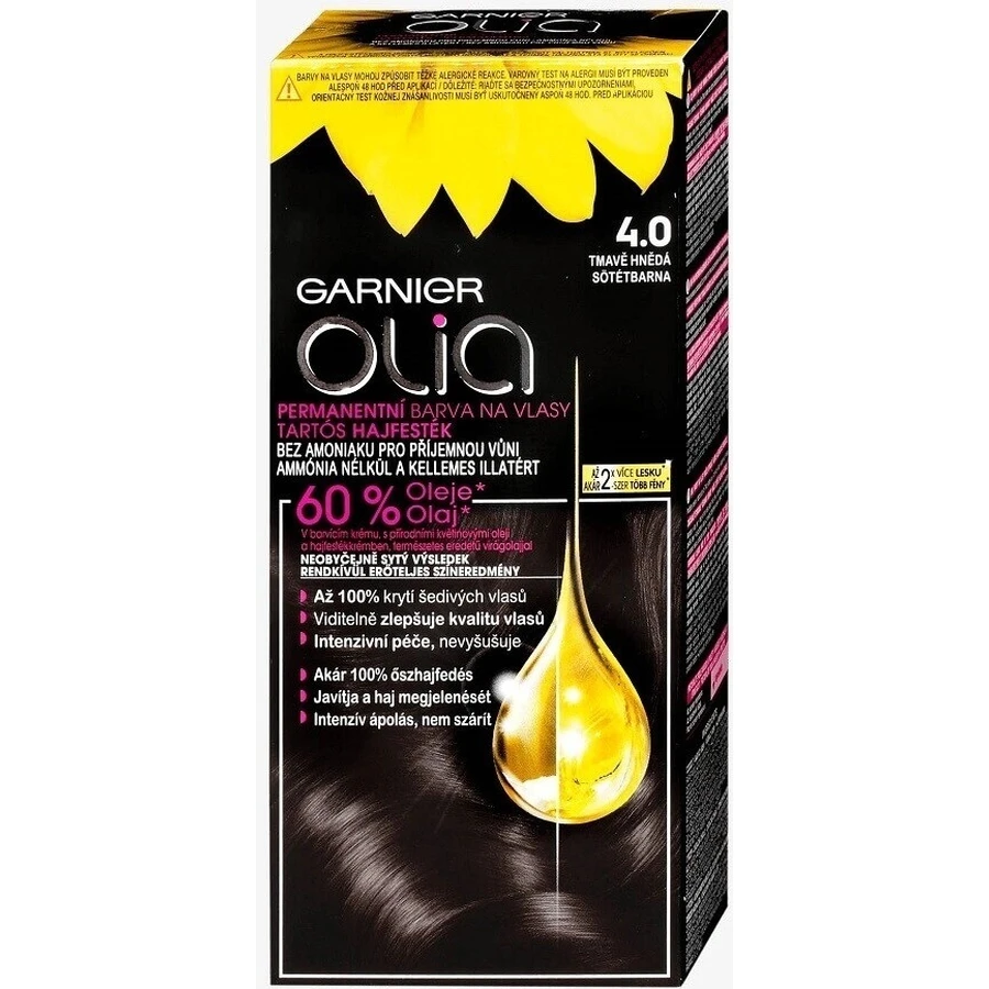 Garnier Olia перманентный цвет волос 4.0 темно-коричневый 1×1 набор, перманентный цвет волос: цены и характеристики