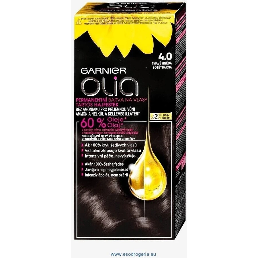 Garnier Olia перманентный цвет волос 4.0 темно-коричневый 1×1 набор, перманентный цвет волос: цены и характеристики
