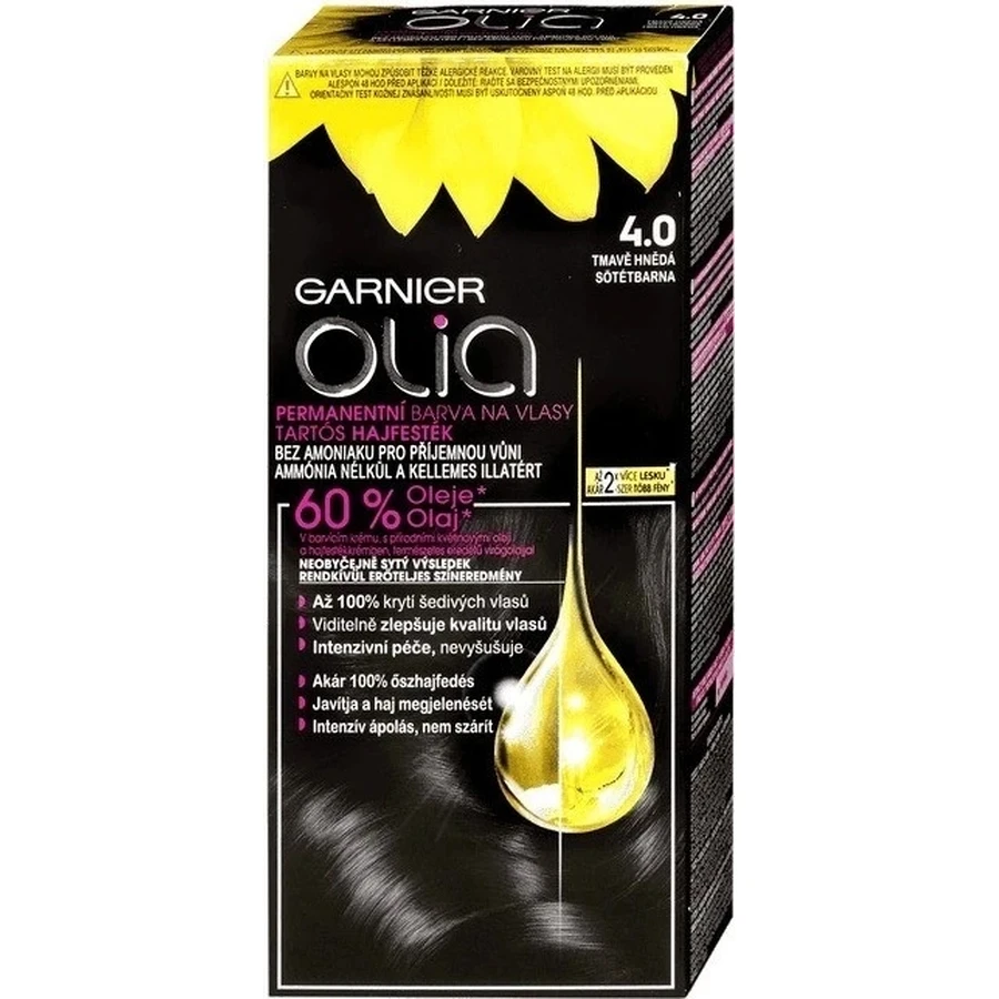 Garnier Olia перманентный цвет волос 4.0 темно-коричневый 1×1 набор, перманентный цвет волос: цены и характеристики