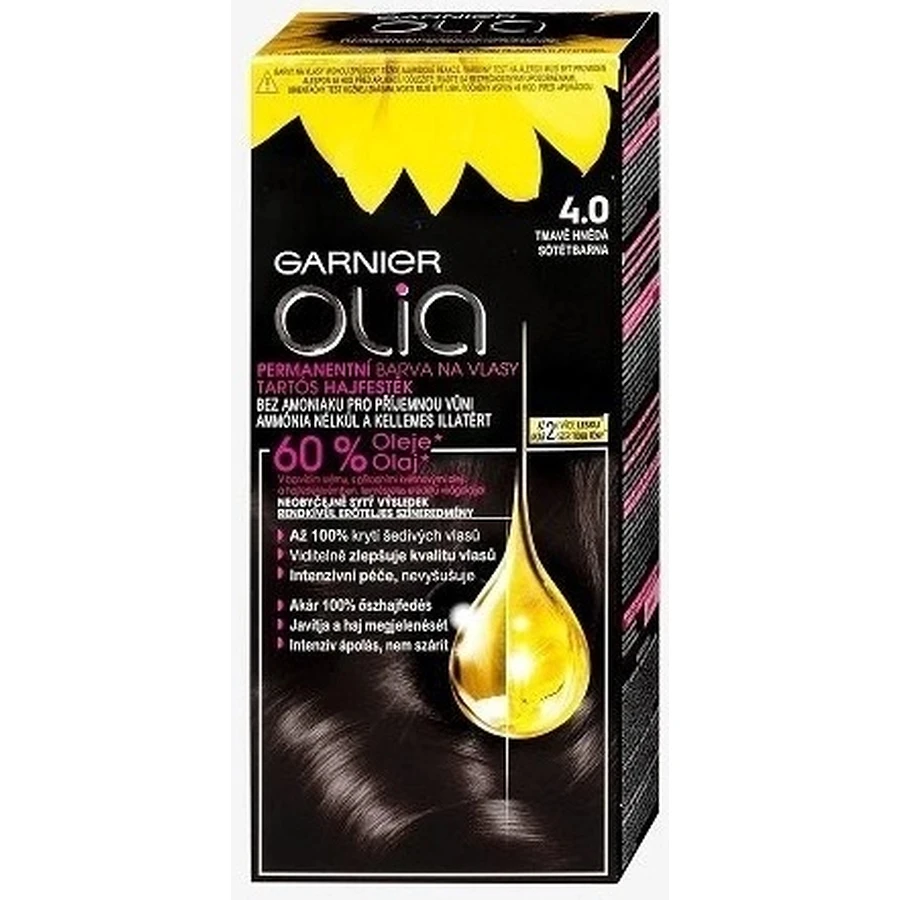 Garnier Olia перманентный цвет волос 4.0 темно-коричневый 1×1 набор, перманентный цвет волос: цены и характеристики