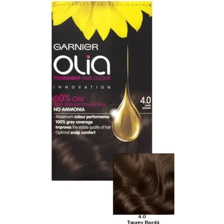 Garnier Olia перманентный цвет волос 4.0 темно-коричневый 1×1 набор, перманентный цвет волос: цены и характеристики