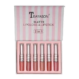 Набор из 6 матовых помад, Teayason, 2 в 1, 02