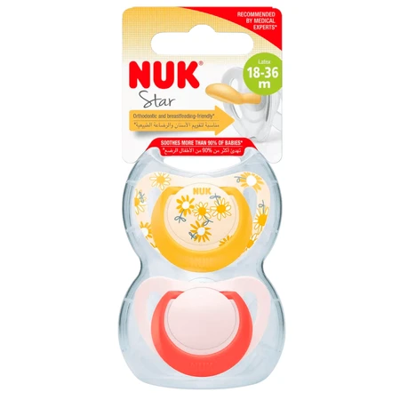 Соска-пустушка Nuk Star латексна, 18-36 місяців, 2 шт.: ціни та характеристики