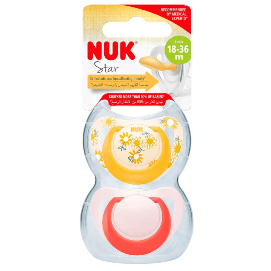 Соска-пустушка Nuk Star латексна, 18-36 місяців, 2 шт.: ціни та характеристики