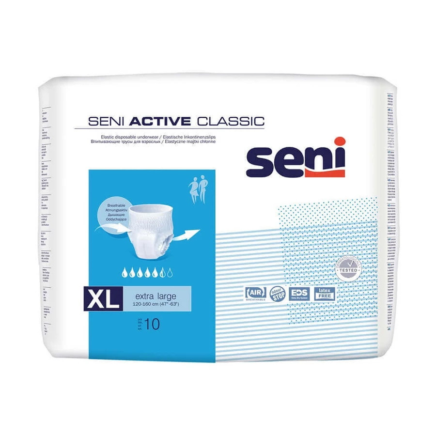 Еластичні поглинаючі вкладиші для трусиків, Extra Large, 10 штук, Seni Active Classic: ціни та характеристики