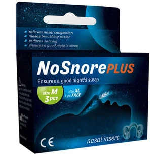 NoSnore Plus, вкладиші для носа, розмір M x 3 штуки + розмір XL x 1 штука