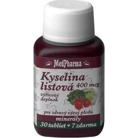 MedPharma Фолиевая кислота 400 мкг 1×37 табл, Фолиевая кислота: цены и характеристики