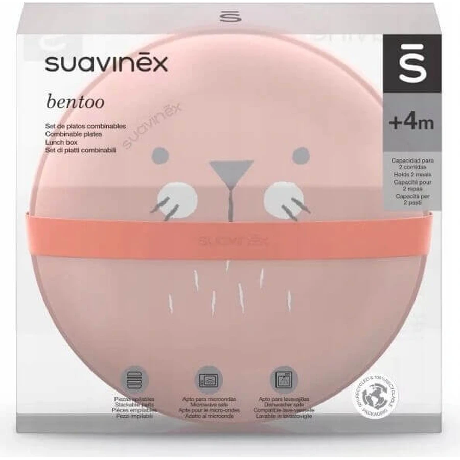 Suavinex Набір Bentoo Hygge +4 M рожевий 1×1, дитячі миски: ціни та характеристики
