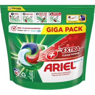 Ariel All-in-1 PODS Extra clean, гелеві капсули для прання, 60 шт, прання 1×60, гелеві капсули для прання