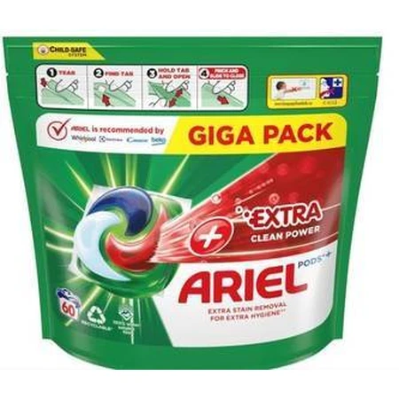 Ariel All-in-1 PODS Extra clean, гелеві капсули для прання, 60 шт, прання 1×60, гелеві капсули для прання: ціни та характеристики