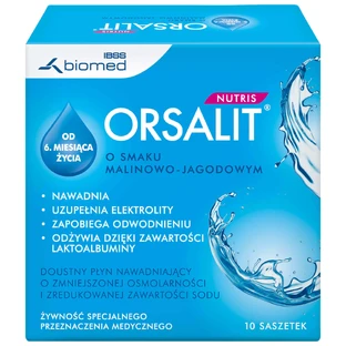 Орсалит Нутрис Biomed Orsalit Nutris, вкус малины и черники, 10 пакетиков