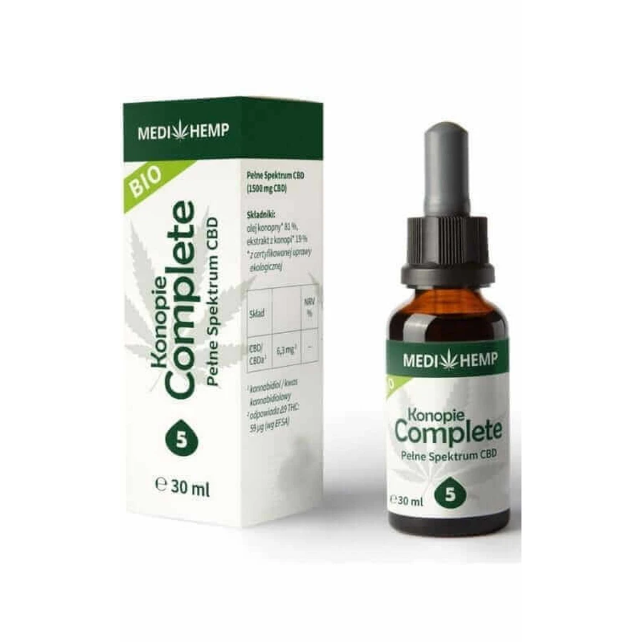 Конопляна олія CBD 5% Medihemp 5% CBD Конопляна олія з насіння CBD CO2 Екстракція 30 мл: ціни та характеристики
