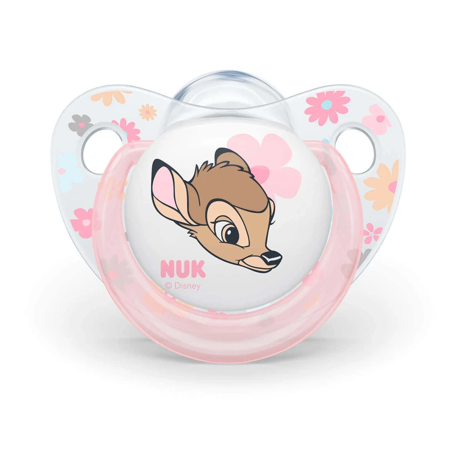 Соска-пустушка Disney Bambi з силікону M1, 0-6 місяців, 2 шт, Nuk: ціни та характеристики