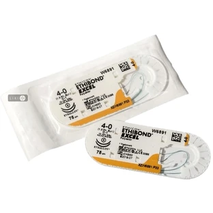 Ethibond excel (полиэстр с покрытием, плетеная нить) 5, 4*75 см, зелен., игла 55 мм к-р ус (tapercut)1/2