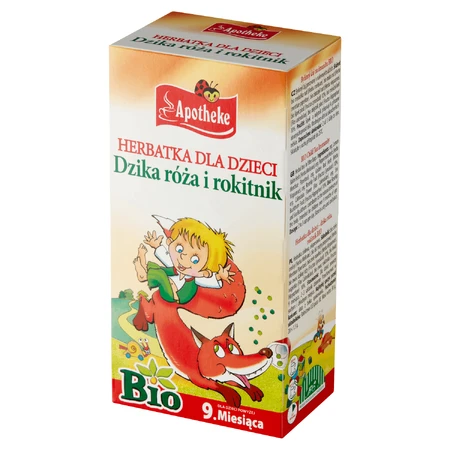 Apotheke Шипшина та обліпиха Біо, чай для дітей від 9 місяців, 1,5 г х 20 пакетиків: ціни та характеристики
