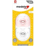 Medela Baby М'яка повністю силіконова пустушка для дівчаток 0-6м 2 шт.