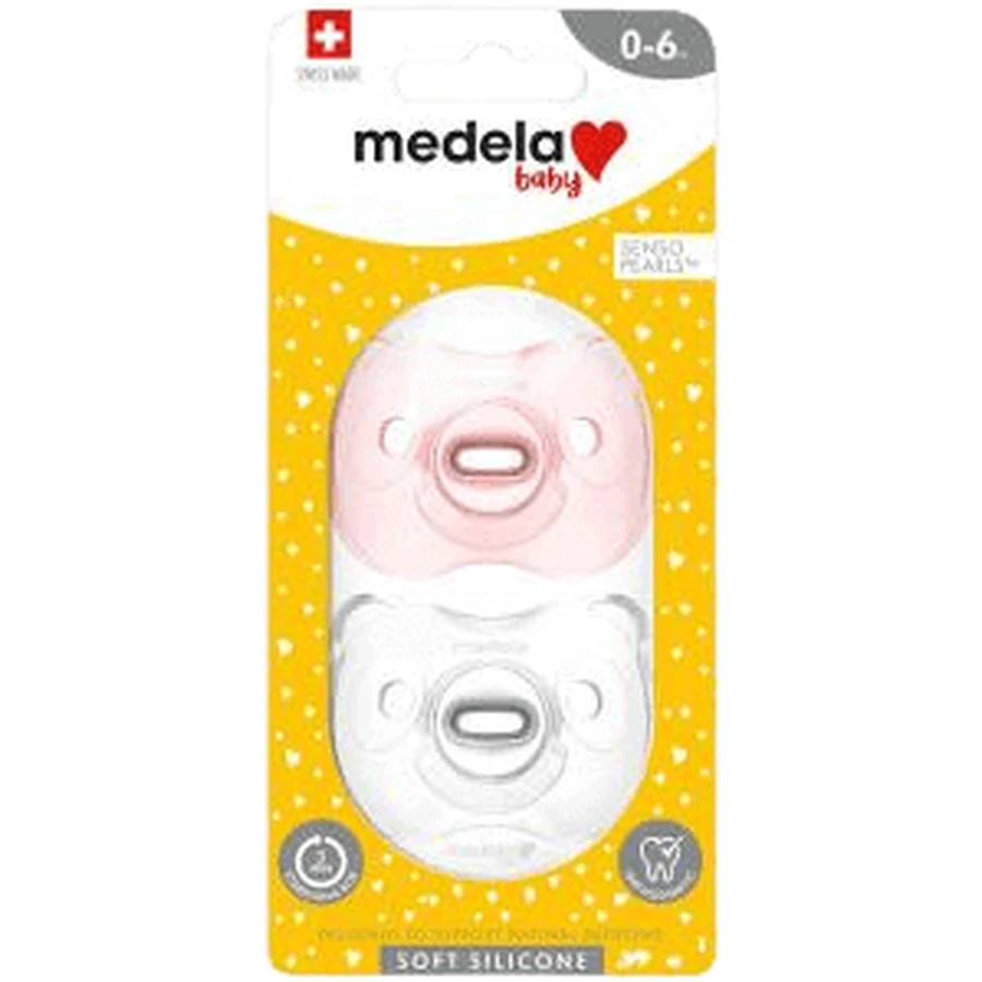 Medela Baby М'яка повністю силіконова пустушка для дівчаток 0-6м 2 шт.: ціни та характеристики