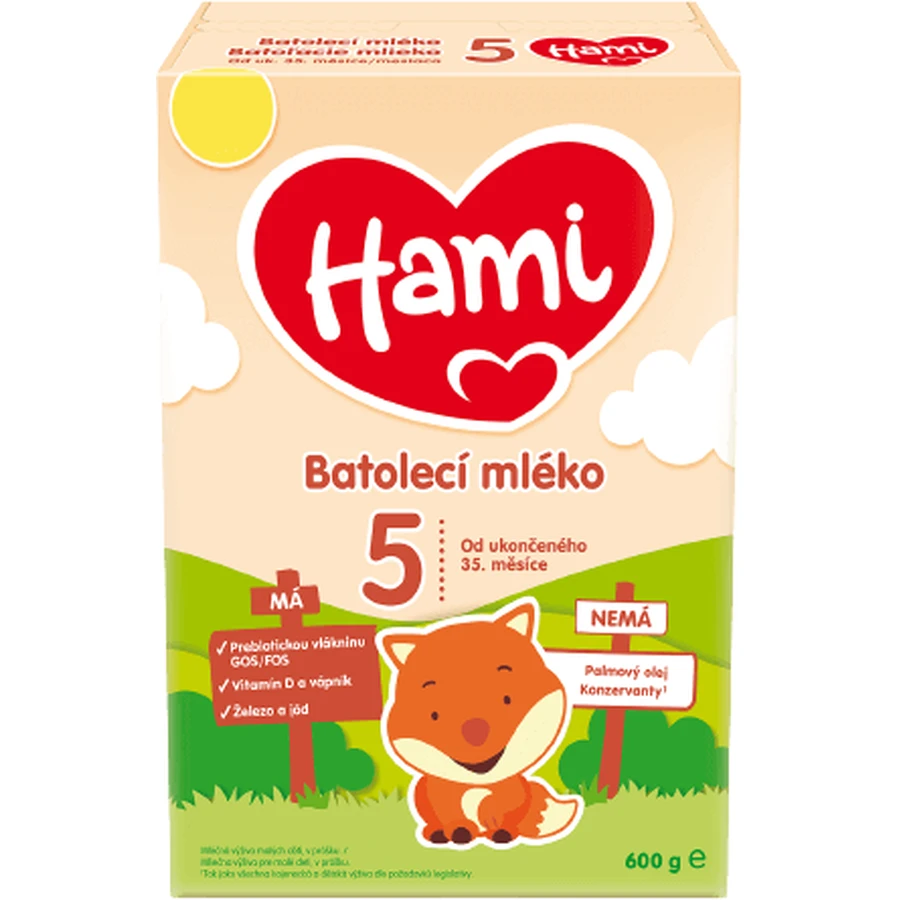 Hami 5 Молоко для малышей из Великобритании. 35 месяцев 600 г: цены и характеристики