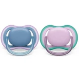 Пустушки Philips Avent Ultra Air, 6-18 місяців, 2 штуки, фіолетовий та синій, SCF085/34, Philips