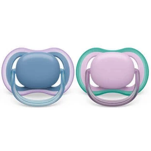 Пустушки Philips Avent Ultra Air, 6-18 місяців, 2 штуки, фіолетовий та синій, SCF085/34, Philips