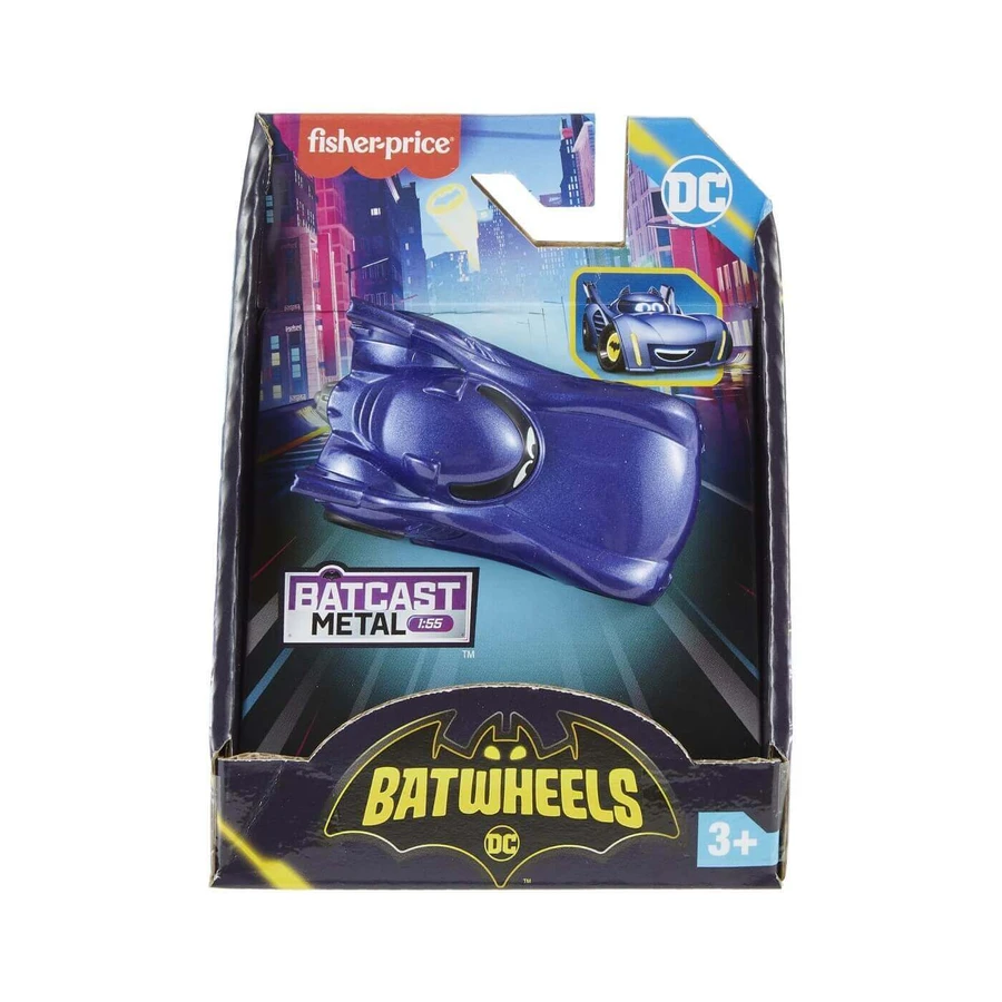 Бетмобіль Fisher Price Batwheels металева іграшкова машинка, масштаб 1:55, 3+ роки: ціни та характеристики