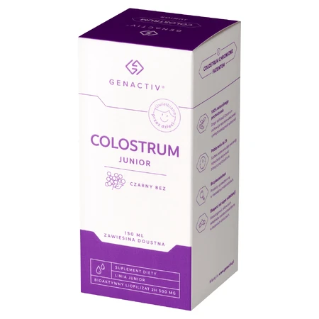 Genactiv Colostrum Junior Black Elderberry, суспензия для приема внутрь, с 3 лет, 150 мл: цены и характеристики